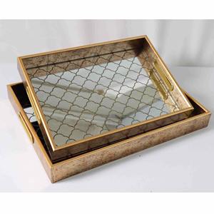 Nouvelle arrivée : Plateau de service en bois avec impression émaillée, taille personnalisée pour la vaisselle, par Madiha Art And Craft - Product Image 3