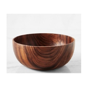 Bol en bois fait main, vaisselle rustique naturelle pour servir des fruits, des collations, des salades, des noix, des desserts, décoration de cuisine, de salle à manger et de la maison - Product Image 2