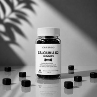Gomitas de Calcio y Vitamina K2 de Marca Privada OEM con Sabor a Bayas Mixtas, Textura Suave y Masticable para el Apoyo a la Salud Ósea, Sin Gluten