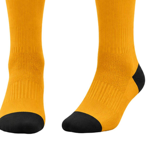 Chaussettes de football montantes Black Hawk Orange avec logo jaune et noir, respirantes, en tricot de spandex et polyester pour adulte - Product Image 4