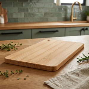 Tabla de Cortar y Plato para Servir de Madera, Duradera, Rectangular, Apta para Lavavajillas, de Bambú - Product Image 2