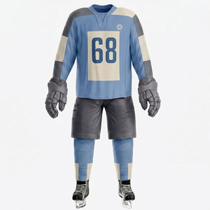 <b>Men</b> Professional <b>Ice</b> Hockey Uniform Set Breathable Fabric Lightweight Design Comfortable Fit For Training Matches - Product Image 1