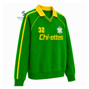 Sweat-shirt de rugby universitaire pour femmes Chi Eta Phi, col polo, manches longues, broderie, pull décontracté, pull universitaire - Product Image 2