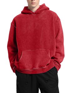 Custom Logo 400G 100% Cotton Heavyweight <b>Fleece</b> <b>Hoodie</b> <b>Oversized</b> Plus Size Men's Winter Print Embroidered Knitted Stock Blank - Product Image 2