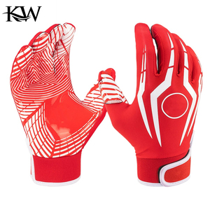 Guantes de Fútbol Americano Juveniles para Niños y Niñas, Guantes de Receptor para Niños, Rojos, Resistentes al Agua, Protección UV, Muñequera Ajustable - Product Image 1