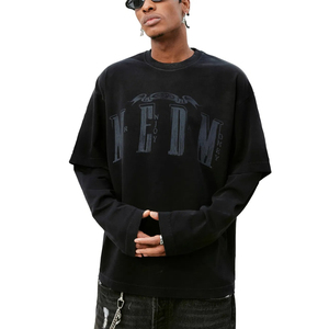Camisetas de Hombre Modernas y Elegantes de Doble Capa 100% Algodón, Cómodas, Transpirables, Estilo Urbano, Manga Larga, Tallas Grandes, Hip Hop - Product Image 5