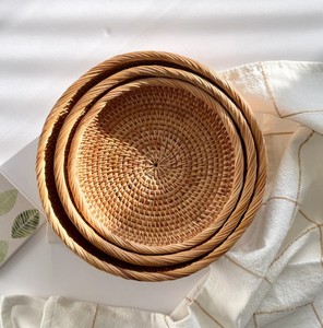 Elegante Bandeja de Servir de Ratán Tejida a Mano, Natural, Elegante, Premium, para el Hogar, Cocina, Almacenamiento, Regalo - Product Image 4