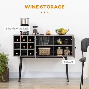 Mobile Bar con Cantinetta Portabottiglie Regolabile a 9 Posti e Credenza Buffet per Soggiorno - Product Image 3