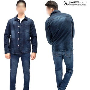 Dernières tendances, nouveau produit haut de gamme, veste en jean décontractée pour homme, en coton noir, de haute qualité, OEM personnalisé. - Product Image 5