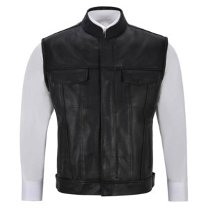 Chaleco de Cuero Vacuno para Hombre, Marca Privada, Chaleco de Motociclista Premium, Fabricante OEM/ODM Personalizado, Proveedor Mayorista - Product Image 1