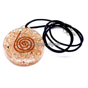 Vente en gros Orgonite pendentif collier Agate pierre précieuse sculptée dans le style Feng Shui pour la protection EMF et l'utilisation de souvenirs - Product Image 6
