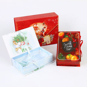 Customizable Eco-Friendly Biodegradable EcoRev Brand <b>Book</b>-Style Christmas Paper Gift <b>Box</b> Full-Color UV Printing Matte Film - Product Image 1