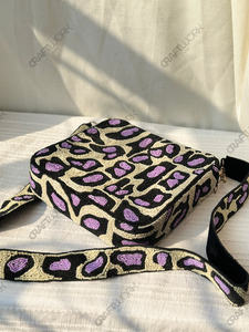 Pochette carrée noire perlée, motif mosaïque, fabrication artisanale, sac de soirée, vente en gros, OEM, export, marque privée, en vrac - Product Image 2