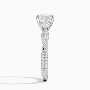 Anillo BOJ 0141 con Corte Asscher, Plata 925, Anillo Solitario de Lujo con Tres Piedras Engastadas, Diamante de 2ct, Color D, VVS1, Moissanita, Certificado GRA, en Oferta - Product Image 3