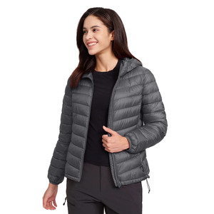 Veste matelassée d'hiver pour femme, manches longues, rembourrage en polyester, manteau chaud rembourré avec fermeture éclair, couleur unie - Product Image 1