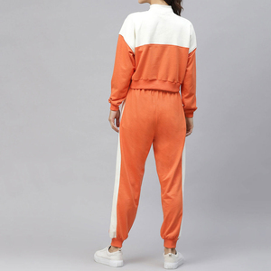 Survêtement pour femme personnalisé coupe-vent épais style sportif hiver avec sweat à capuche demi-zip et pantalon de survêtement - Product Image 2