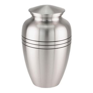 Crtion d'urn classique en métal solide pour adulte, Tri Band gravée en argent pour ceintures naturelles, Service commémoratif, souvenir assorti - Product Image 1