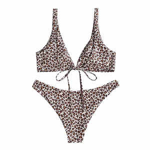 Wholesale Custom Solid Color Swimming Swimwear Bikini Sets Regular <b>Size</b> Sexy Style Beachwear Bikini Bathing Set - Product Image 2