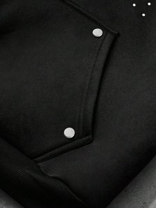Sweat-shirt à capuche oversize noir pour homme, design avec lettres d'ange en strass, tissu respirant en polyester/coton, hiver - Product Image 4