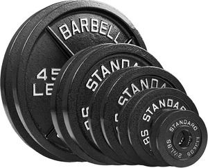 Ensemble de plaques en acier 175LB - Plaques de 2 pouces avec revêtement martelé 2x 2,5lb, 5lb, 10lb, 25lb et 45lb pour la musculation - Product Image 1