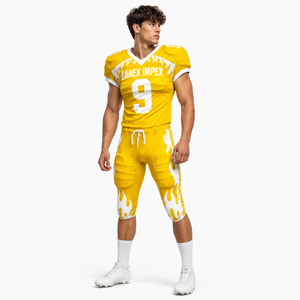 Uniforme de Fútbol Americano Amarillo para Hombre de Alta Calidad, Impresión por Sublimación, Transpirable, para Entrenamiento, Talla Adulto - Product Image 1