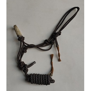 Harnais pour cheval en corde avec muserolle en cuir brut, disponible dans toutes les couleurs, accessoires en laiton massif, réglable, confortable et durable. - Product Image 3