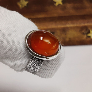 Carnelian Gemstone <b>Ring</b> Handmade Boho Jewelry Natural Orange Stone <b>Statement</b> <b>Ring</b> Gift for Her - Product Image 4