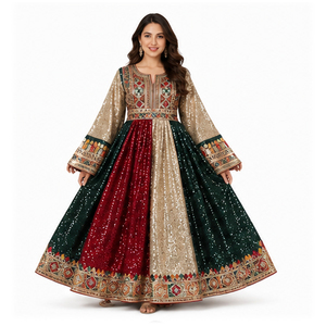 Precio al por mayor: Últimos vestidos afganos Kuchi bordados a mano multicolor, vestidos vintage de alta calidad, vestidos nupciales afganos Kuchi. - Product Image 1