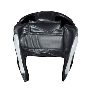 Protège-tête de boxe Econex en cuir PU noir et rouge, équipement de protection, double visière, adultes unisexe, fermeture à boucle, utilisation universelle - Product Image 2