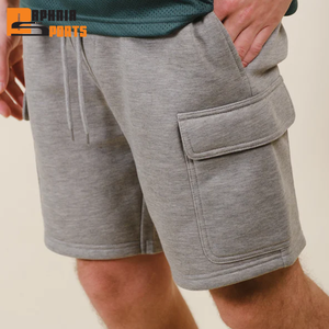 Shorts cargo pour hommes de haute qualité, pour la course à pied et la salle de sport, faible MOQ, confortables, motif uni, service OEM disponible - Product Image 2