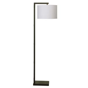 Lampada da terra contemporanea in acciaio nero da 62 pollici con dettagli cromati e interruttore a pedale - Product Image 3
