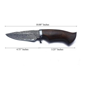 Cuchillos Skinner de Acero de Damasco Personalizados de Alta Calidad con Funda de Cuero Premium, Cuchillo Skinner de Hoja Fija, Soporte OEM - Product Image 5
