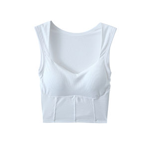 Stylish Slim Fit Casual <b>Women's</b> Solid Crew Neck <b>Knitted</b> <b>Tank</b> <b>Top</b> Front Logo Polyester/Cotton Quick Dry Breathable Gym Training - Product Image 5