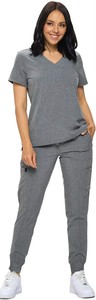 Wholesale Grey Printed Scrub <b>Sets</b> Fashion Medical Uniforms Cotton Fabric Hospital Nursing Scrubs Stylish <b>Doctor</b> Suits Unisex - Product Image 3