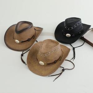 Sombreros de Vaquero de Cuero Genuino de Alta Calidad para Hombre y Mujer, Ajustables con Cierre a Presión, Nueva Llegada, Sombreros de Vaquero de Cuero Real en Venta - Product Image 2