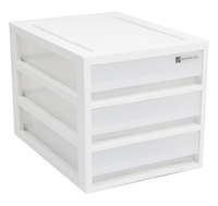 Organisateur de bureau compact moderne à 3 niveaux transparent A4 prêt à l'emploi pour documents, papiers et fournitures de bureau