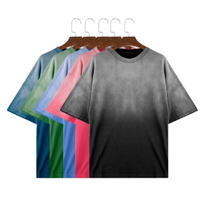 เสื้อยืดวินเทจผ้าฝ้าย 100% ทรงโอเวอร์ไซส์ ซักแบบ Stone Wash สกรีนลายปักเอง สไตล์สตรีทแวร์ แห้งเร็ว ซักแบบ Acid Wash สำหรับผู้ชาย - Product Image 1