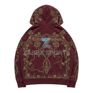 Sudadera con Capucha de Invierno de Lujo para Hombre, Estilo Regular, con Cremallera Frontal y Pedrería, Gruesa, Informal, OEM Premium - Product Image 2