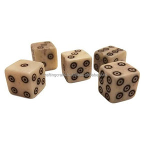 Ensemble de dés de jeu D&D vintage faits à la main en corne de buffle et os polis, style animal, 7 pièces, dés à 10 faces pour DND/RPG, en vrac, Inde - Product Image 3