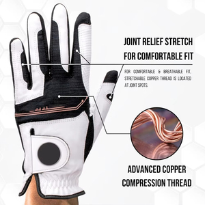 Gants de golf personnalisés en cuir Cabretta souple pour homme et femme, antidérapants, pour sports de plein air, prix d'usine, accessoires de golf OEM/ODM - Product Image 3