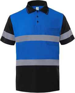 High Quality Manufacturer's Reflective Safety Polo Shirts 100% Polyester Mesh Fabric Hi Vi Reflective Work Safety Polo Shirts - Product Image 1