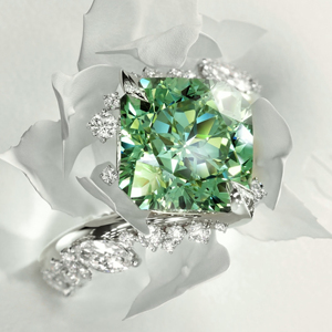 Cushion Cut Zircon Engagement <b>Ring</b> <b>925</b> <b>Silver</b> Rhodium Plated Women Romantic Style - Product Image 3