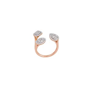 Rose <b>Gold</b> Diamond <b>Cocktail</b> <b>Ring</b> With Pear Cut Geometric Design Women Luxury Jewelry - Product Image 2
