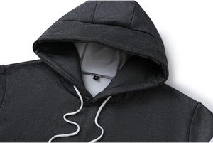 Vente en gros de sweats à capuche unisexes en coton 100% lourd, respirants, unis, avec impression de logo personnalisé, broderie, sweat à capuche en molleton, streetwear graphique - Product Image 3