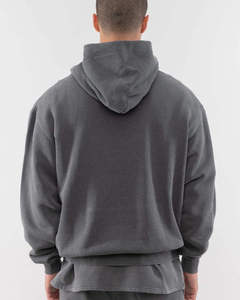 Sweat-shirt unisexe surdimensionné en molleton bleu clair uni, 100% coton, écologique, avec poche, design décontracté, pour l'hiver - Product Image 4