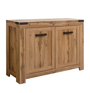 Aparador de madera maciza rústica de lujo moderno con tiradores metálicos, mueble de almacenamiento moderno estilo granja para dormitorio o comedor - Product Image 1