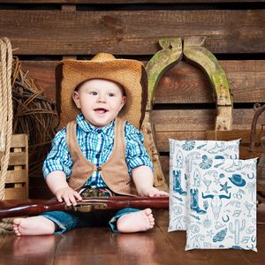 Enveloppes d'expédition auto-adhésives Western Cowboy Poly Mailers 10 x 13 pouces, bleues, motif bottes de rodéo côtières et coquilles de cactus - Product Image 2
