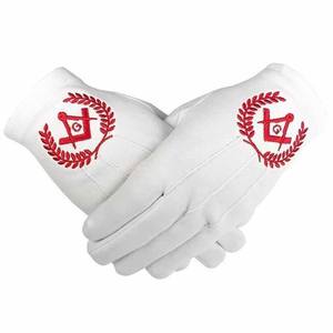 Gants maçonniques en coton sur mesure, conception OEM, marque privée, bonne qualité, gants d'uniforme de cérémonie - Product Image 5