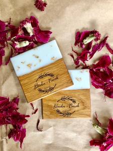 NEHA ENTERPRISES Handmade Marble And Wood <b>Table</b> <b>Coaster</b> Set Luxury Dining Accessories for Modern Homes - Product Image 2