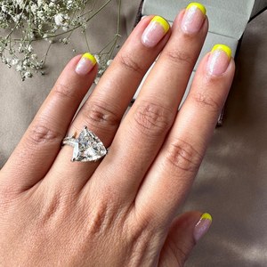 Royal Saga Moissanite 3CT Trillion Cut Diamond <b>Solitaire</b> <b>Ring</b> Original 925 <b>Silver</b> Trendy Elegant Fine Jewelry Gift for Weddings - Product Image 6